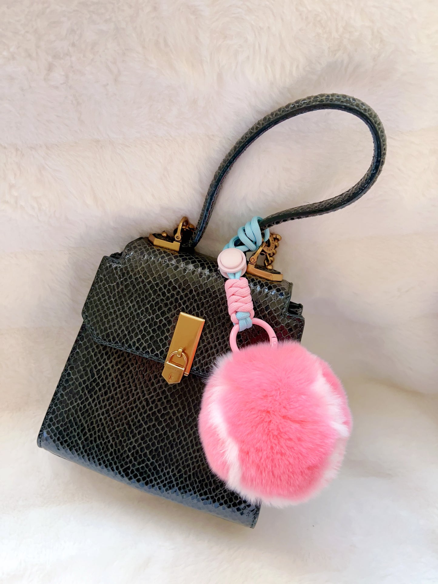 Pompom Tennis Keychain for Backpack