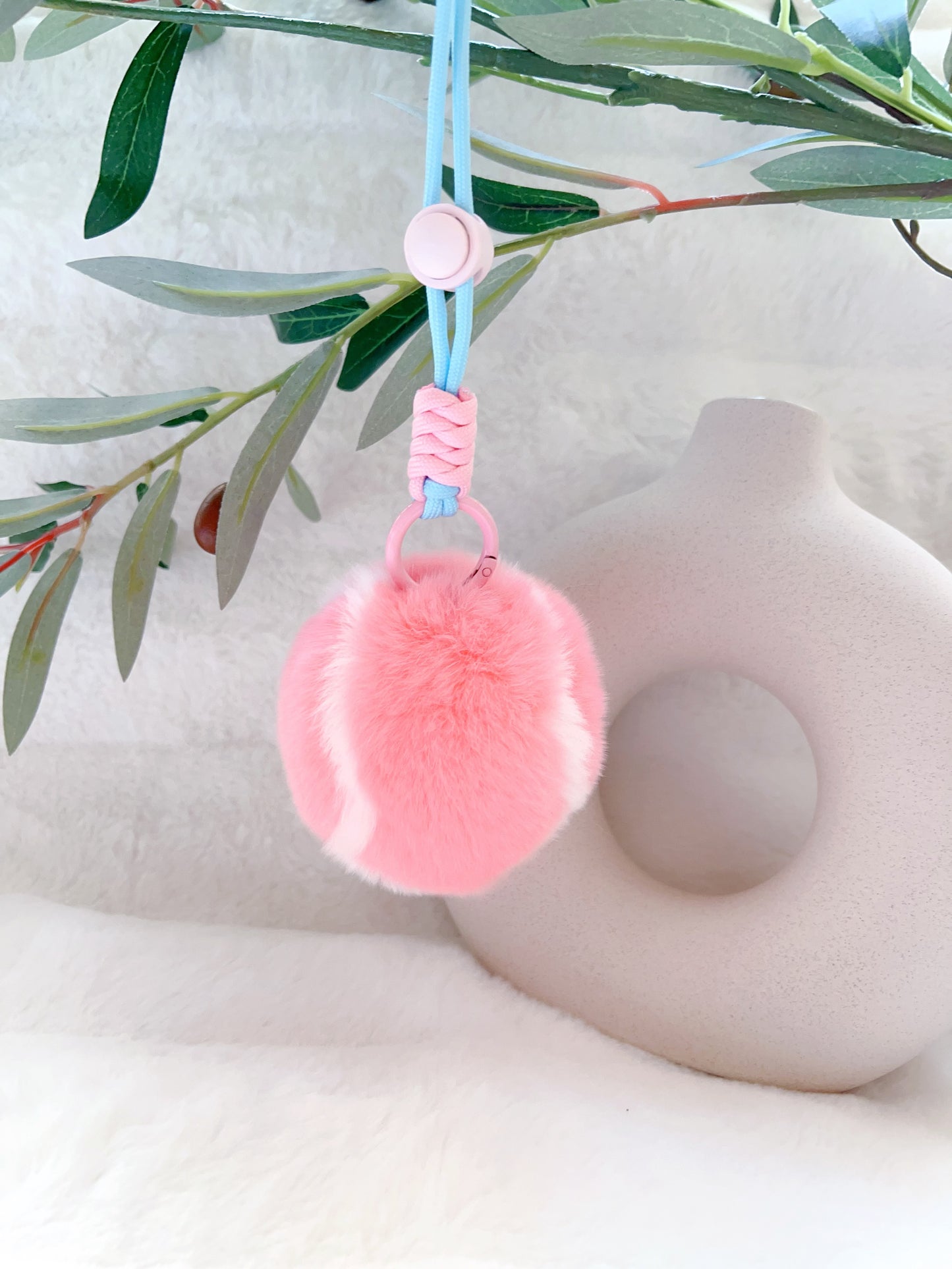 Pompom Tennis Keychain for Backpack