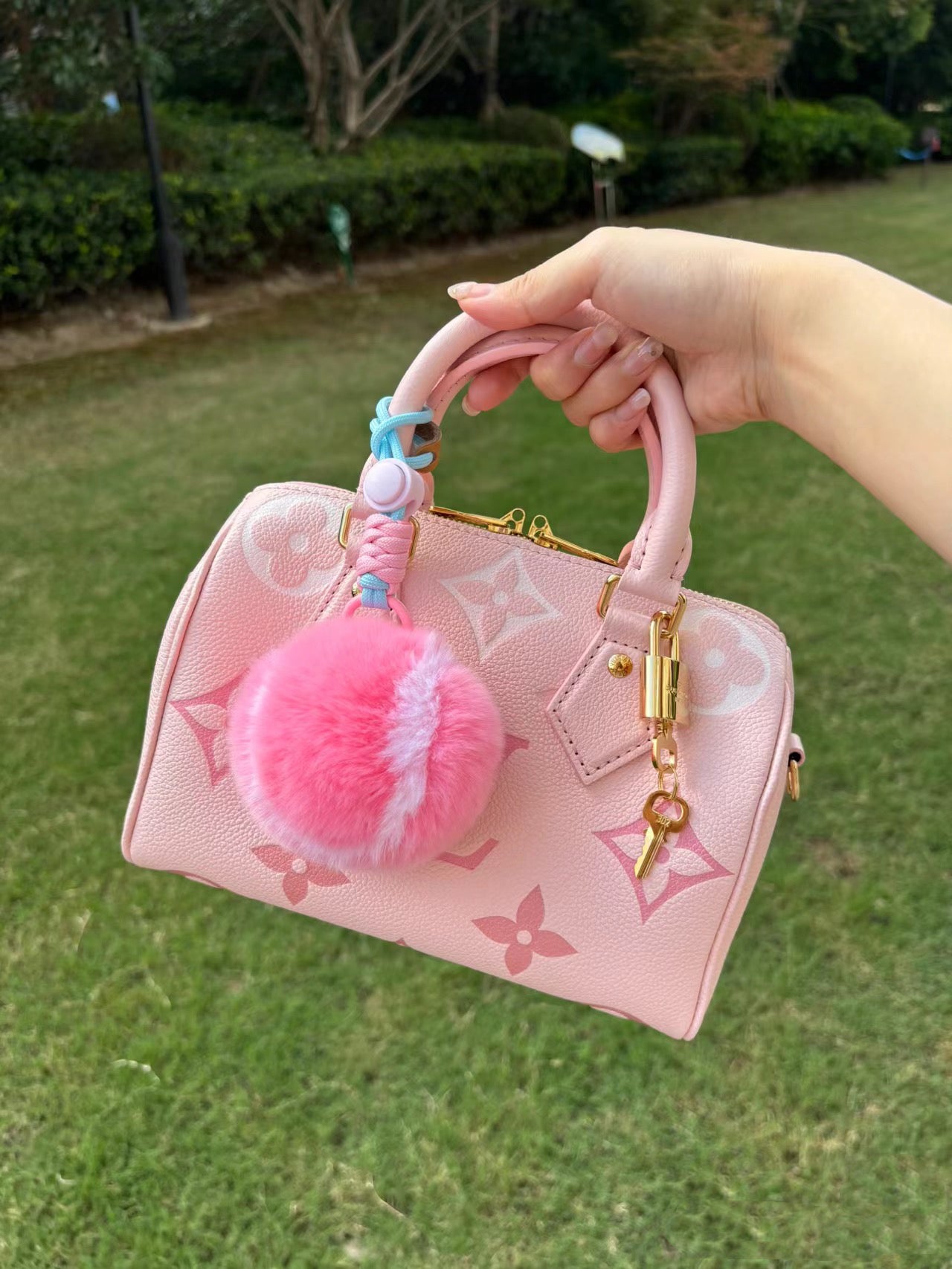 Pompom Tennis Keychain for Backpack