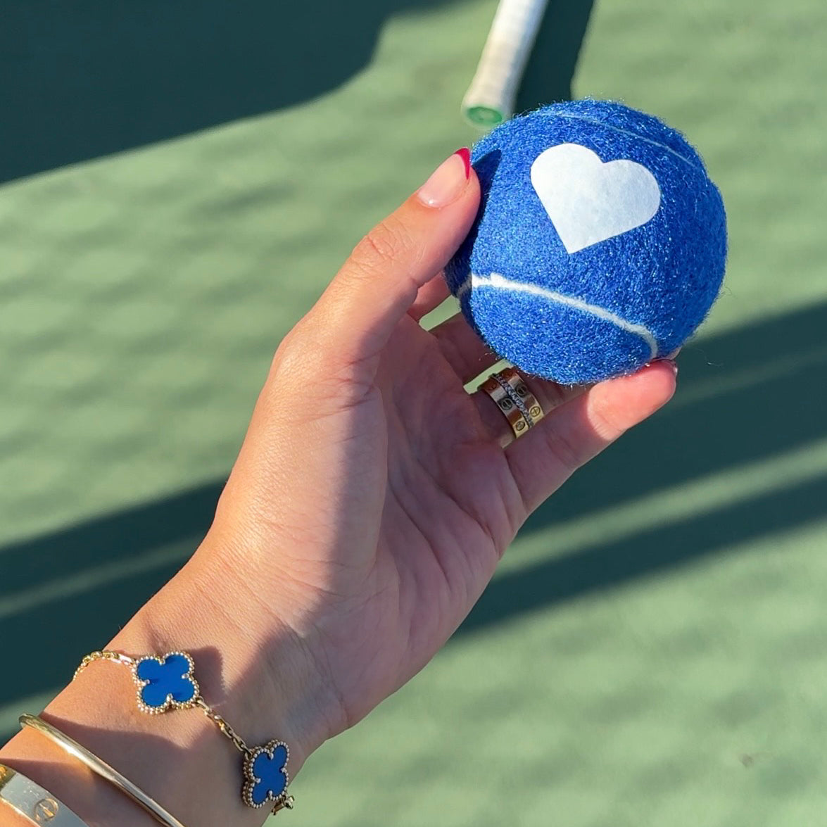 Tennis Balls with Pre-Printed Hearts Design