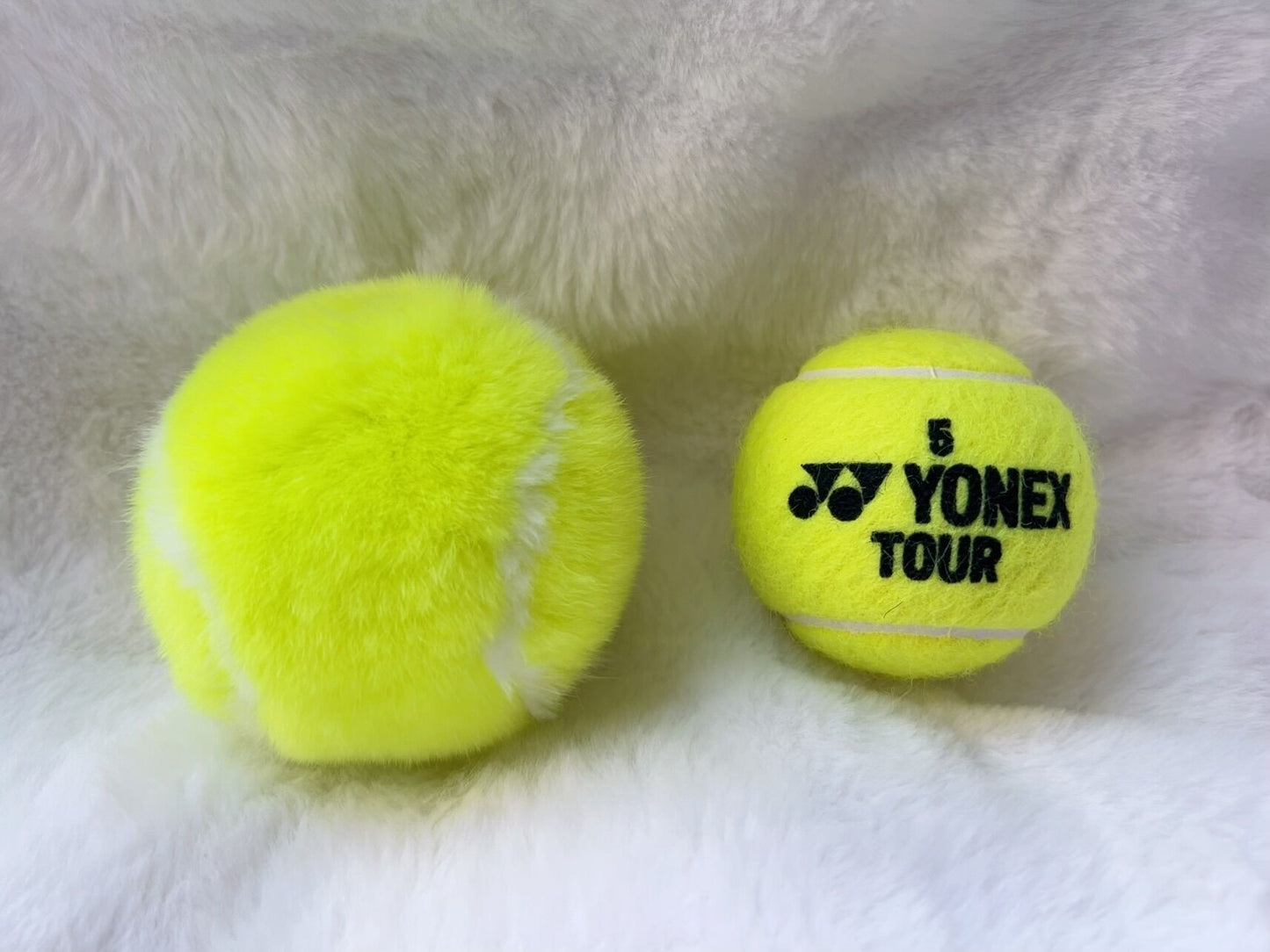 Fluffy Yellow Tennis Ball Keychain – Cute Plush Bag Charm