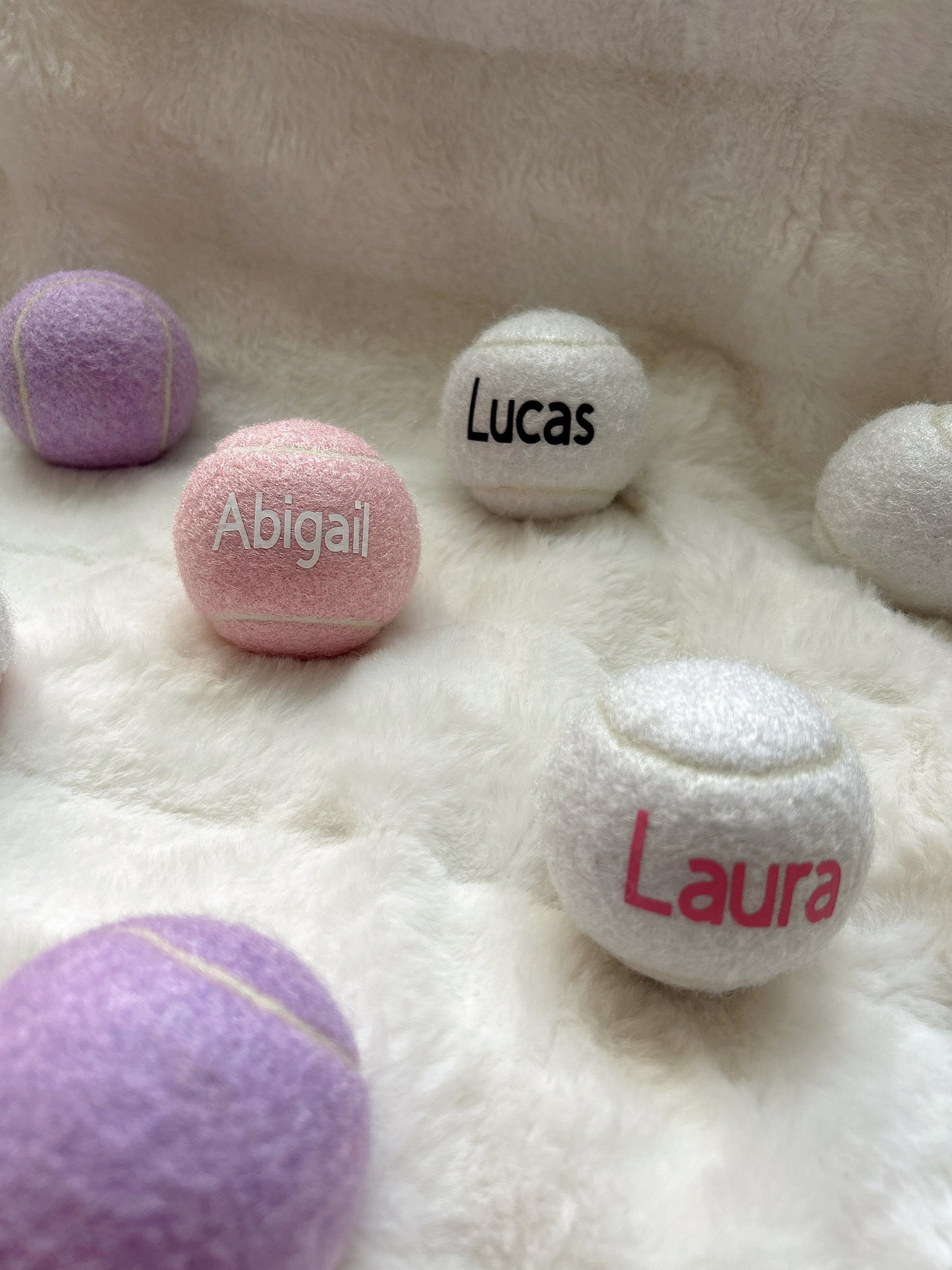 Personalized Pastel Tennis Balls - Add Your Name for a Unique Touch