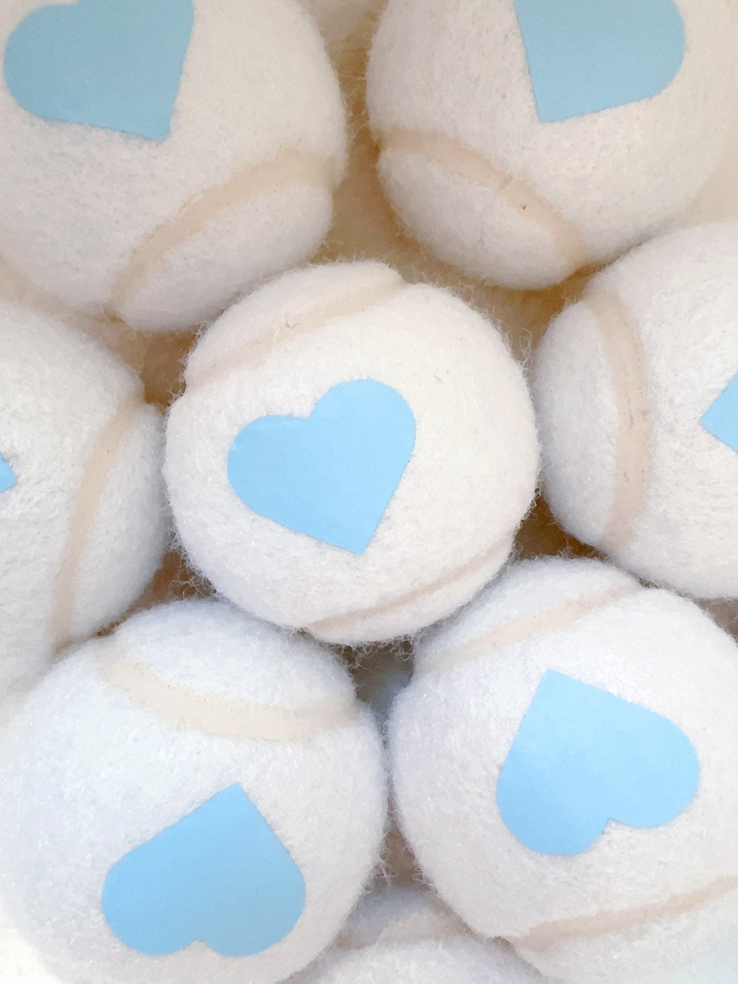 Tennis Balls with Pre-Printed Hearts Design