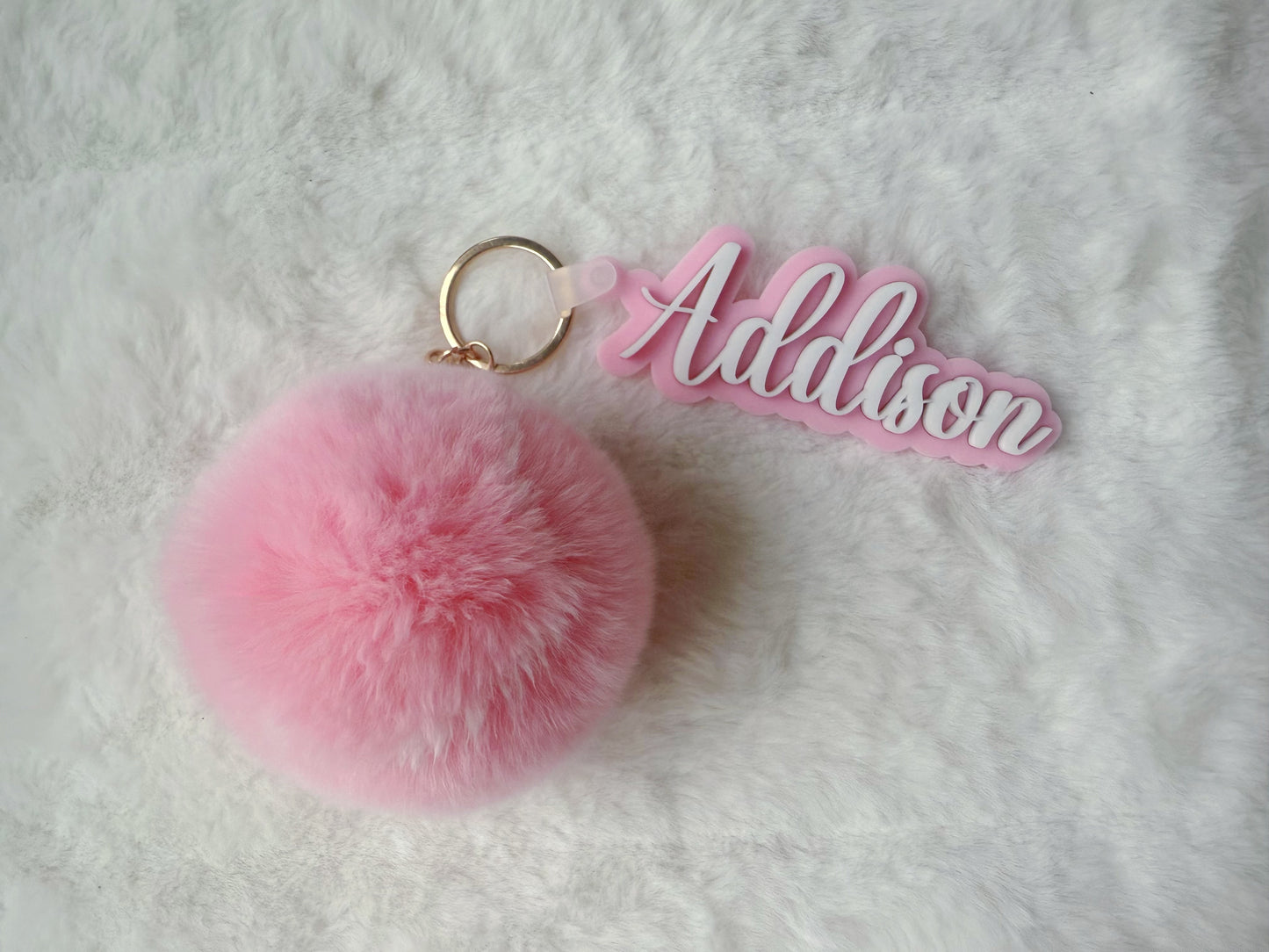 Custom Pink Tennis Keychain