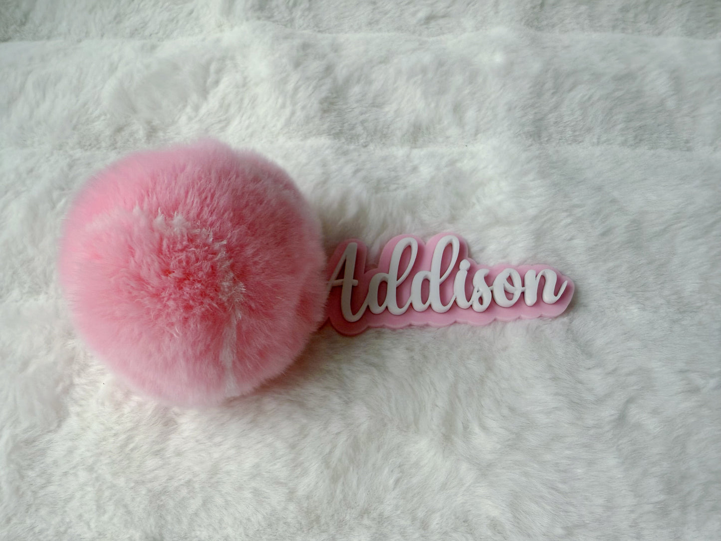 Custom Pink Tennis Keychain
