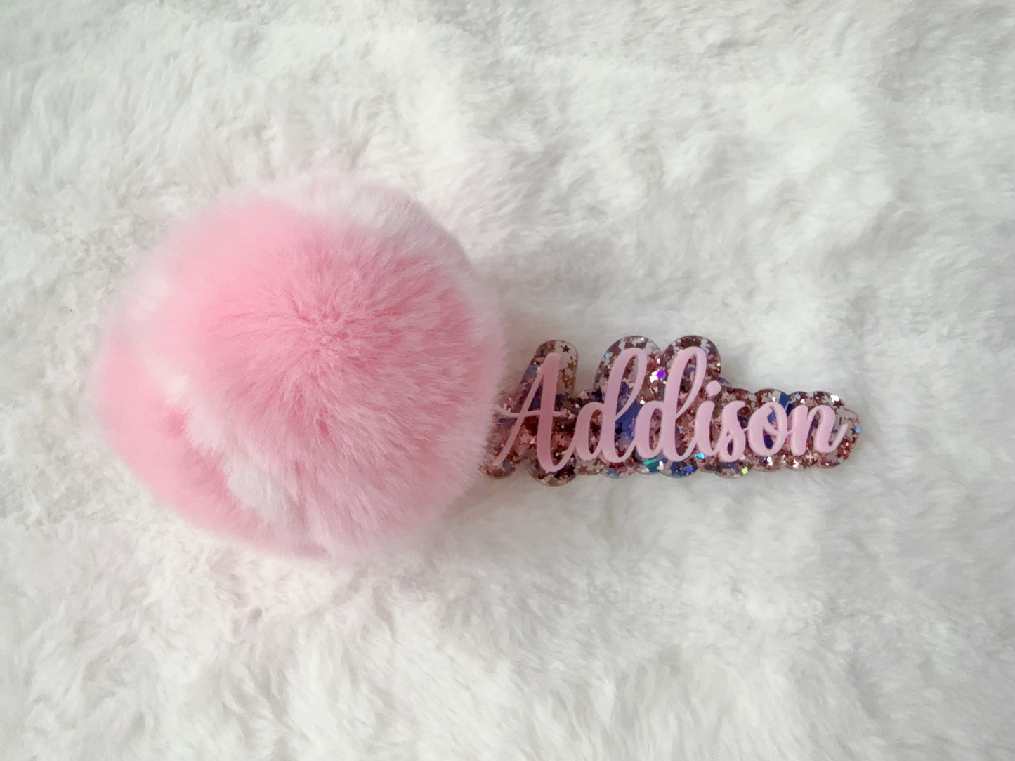 Custom Pink Tennis Keychain