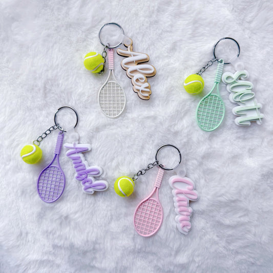 Custom Tennis Racket Keychain