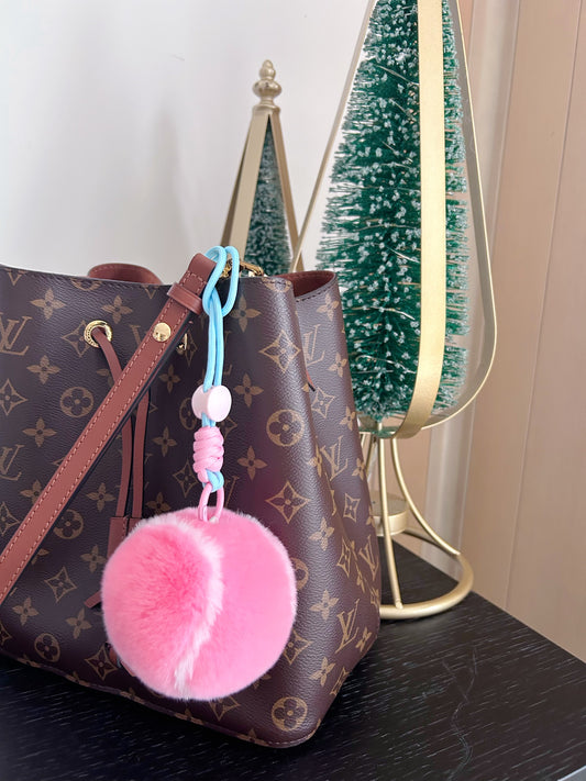 Pompom Tennis Keychain for Backpack