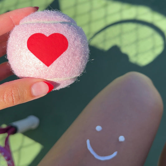 Tennis Balls with Pre-Printed Hearts Design