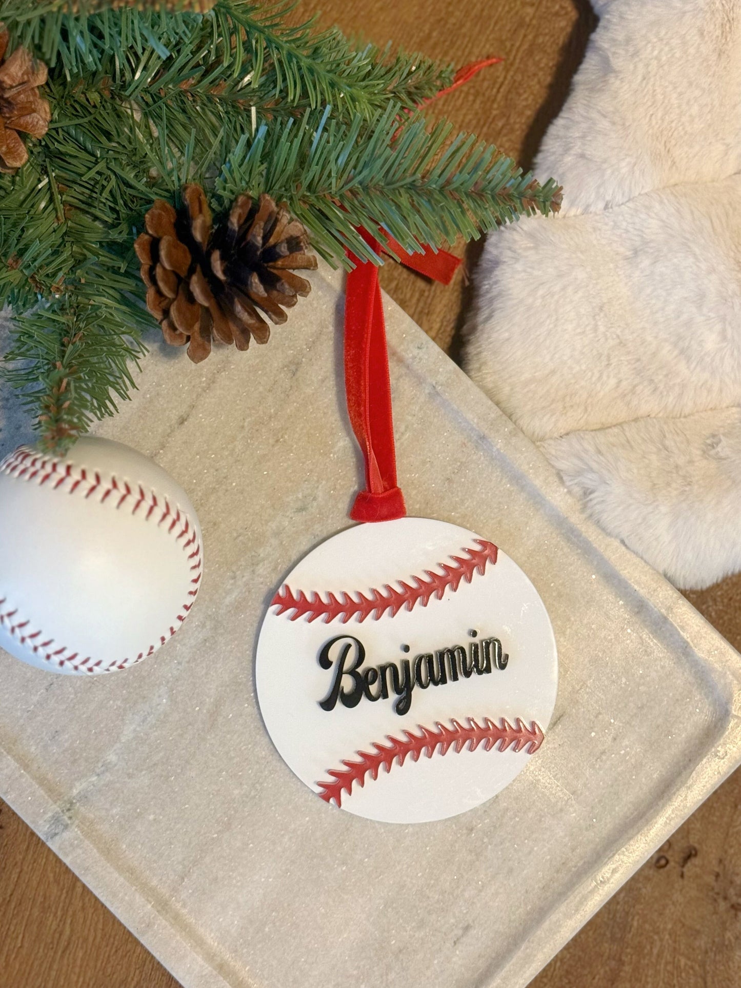 4 Inch Baseball Ornament