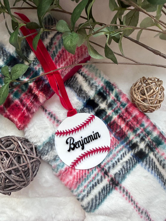 4 Inch Baseball Ornament