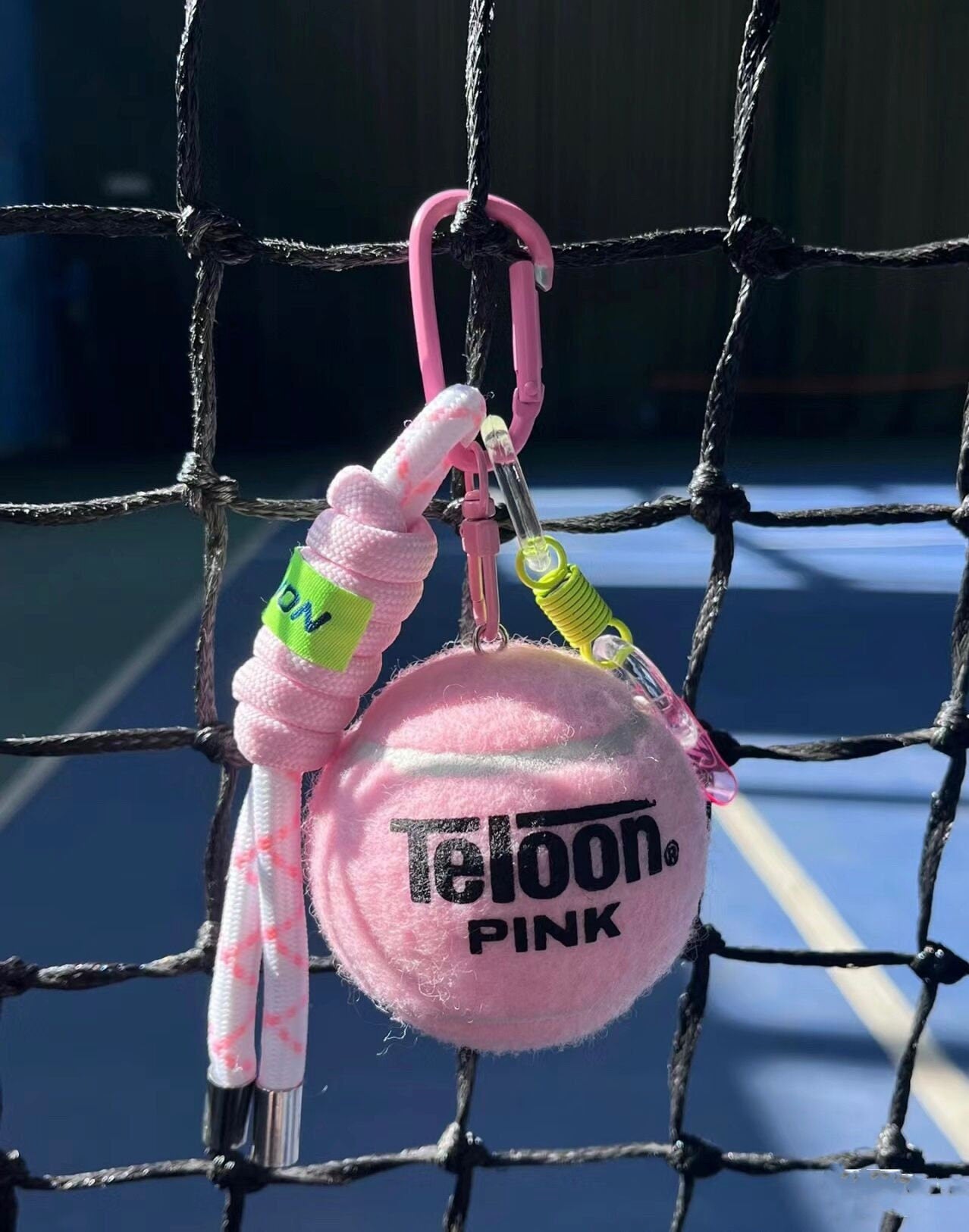 Personalized Pink Tennis Ball Keychain