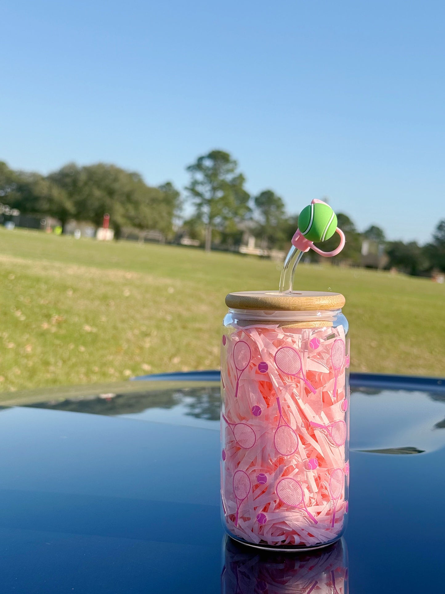 Pink Tennis Glass Tumbler