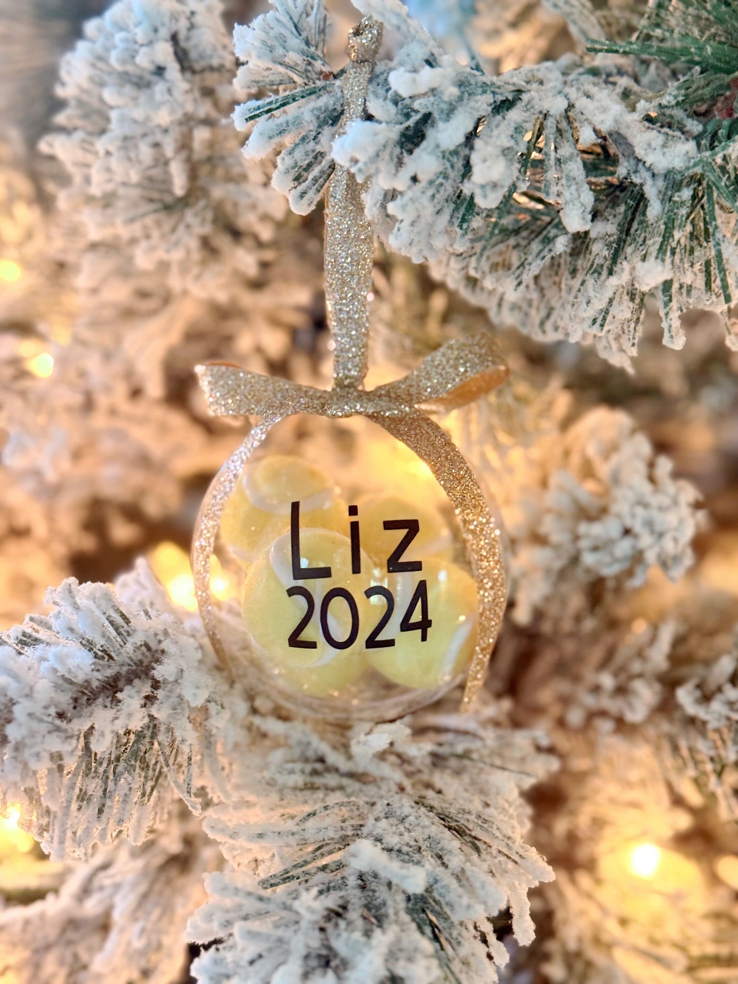 Custom Yellow Tennis Ball Ornament
