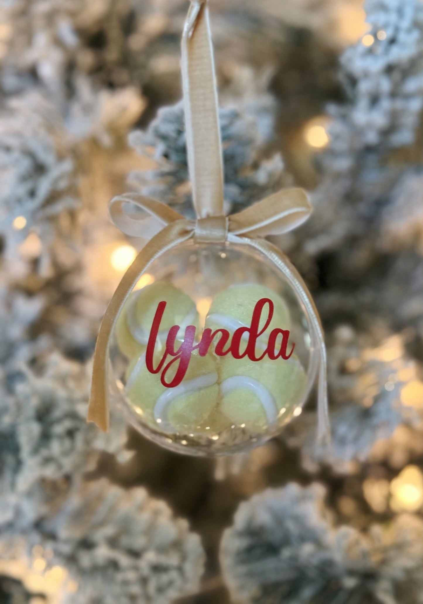 Custom Yellow Tennis Ball Ornament