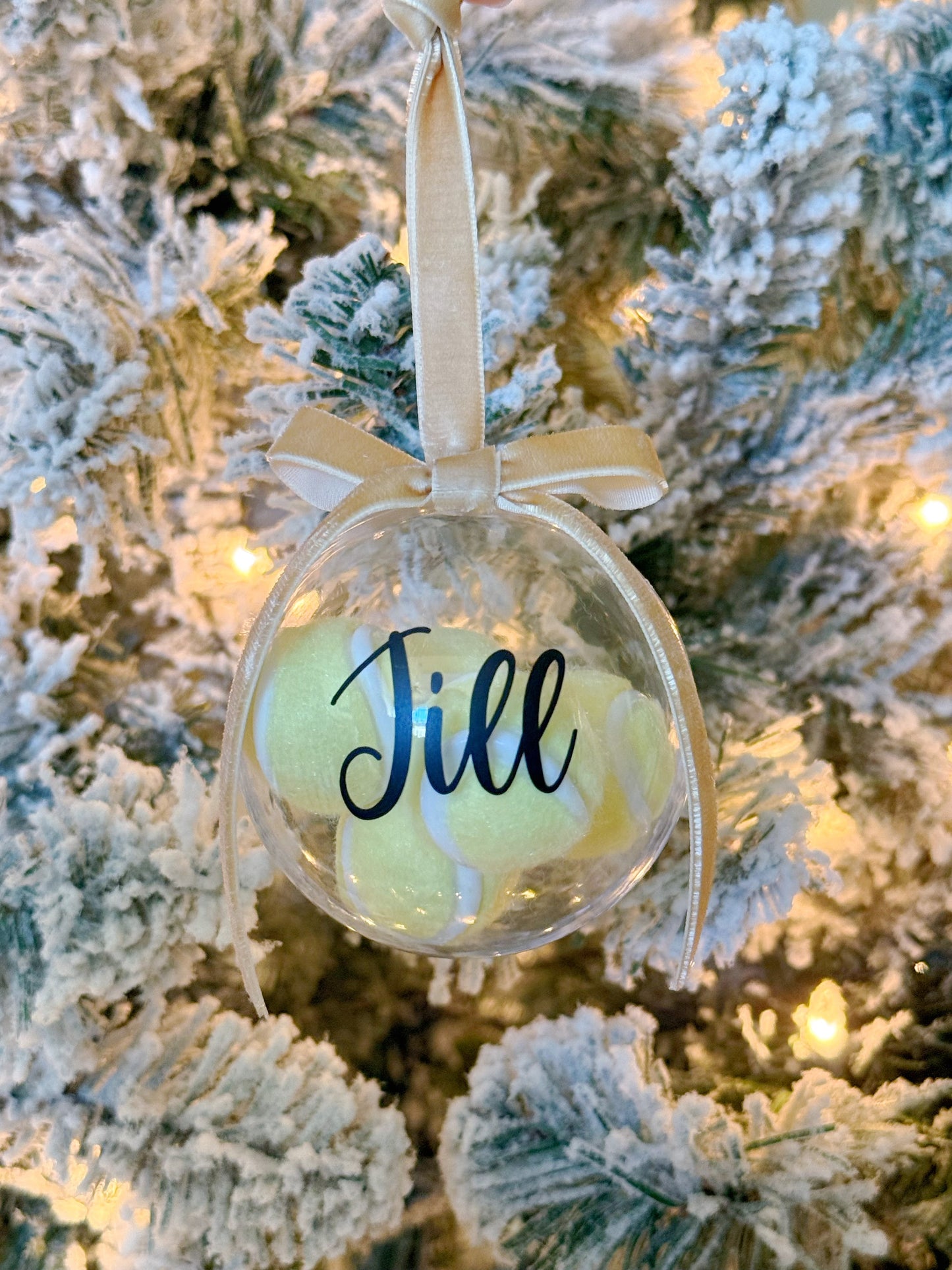Custom Yellow Tennis Ball Ornament