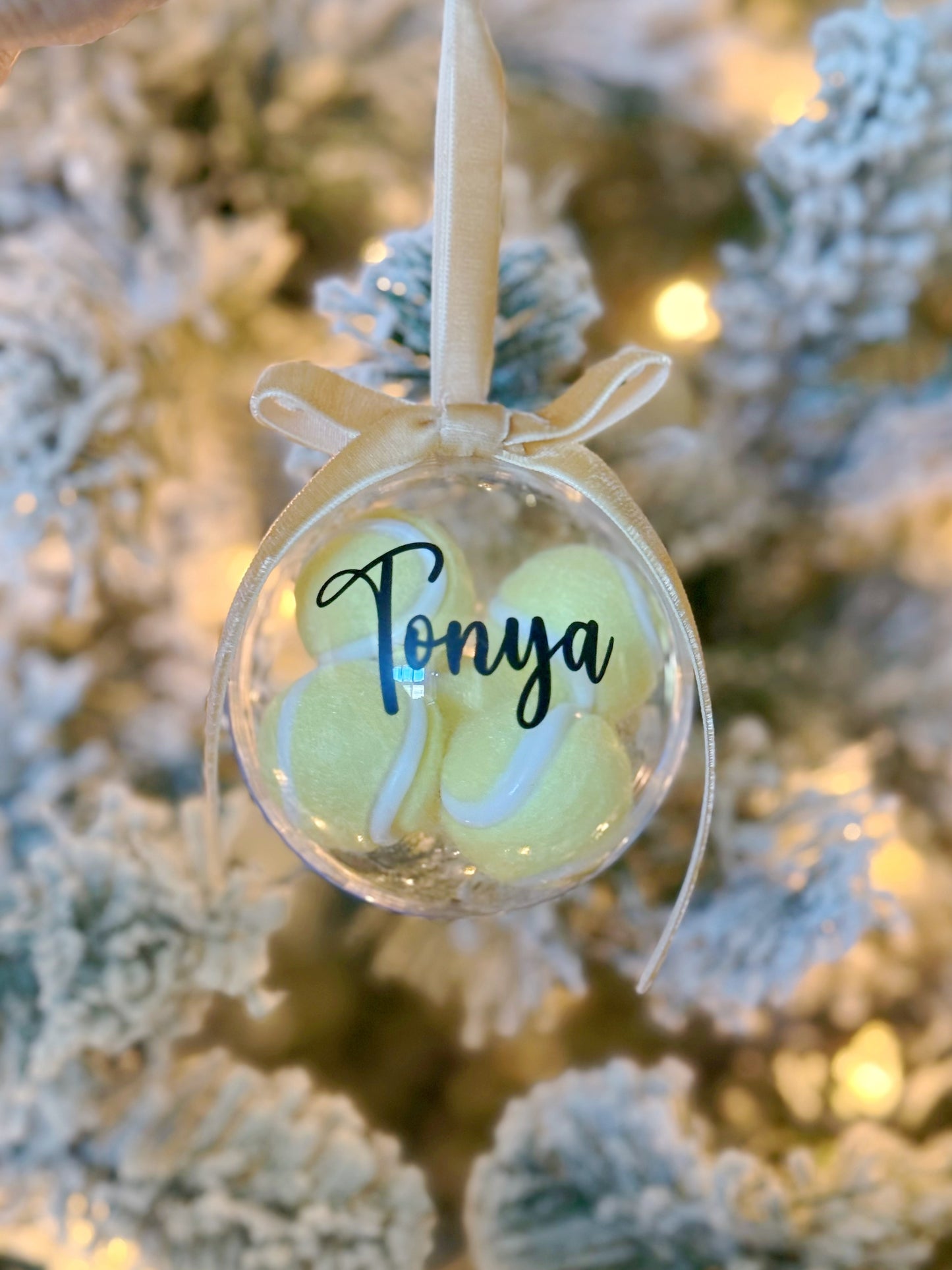 Custom Yellow Tennis Ball Ornament