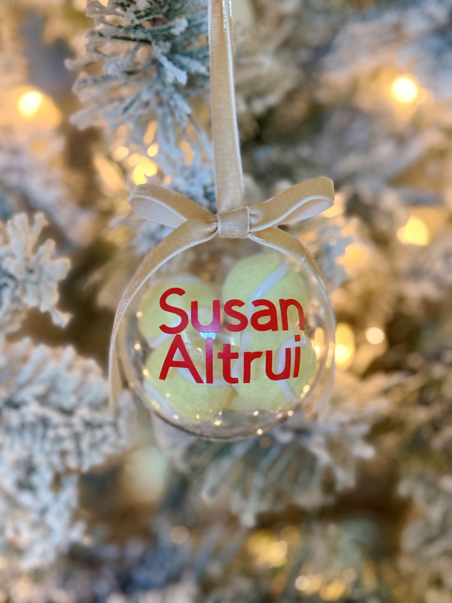 Custom Yellow Tennis Ball Ornament